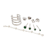 Silver Curated Earring Sets Emerald Curated Set The Curated Lobeemerald earringsgold emeraldgold vermeil
