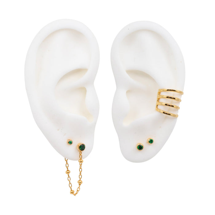 Yellow Gold Curated Earring Sets Emerald Curated Set The Curated Lobeemerald earringsgold emeraldgold vermeil
