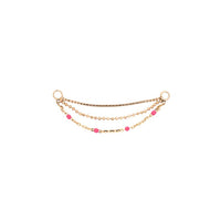 Pink Chains Connectors & Ear Jackets Enamel Triple Chain Connector The Curated Lobe14k goldbox chaincartilage