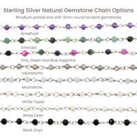 Silver Chains Connectors & Ear Jackets Faceted Gemstone Chain Connector The Curated Lobe14k goldcartilagechain connector