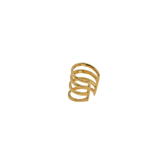 Yellow Gold Ear Cuffs Four Band Ear Cuff The Curated Lobegold vermeilno piercing