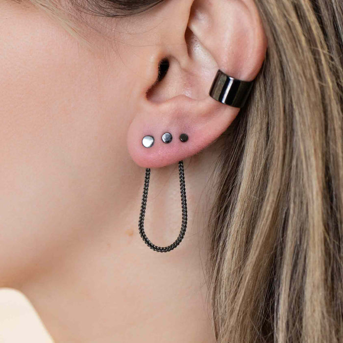 Yellow Gold Chains Connectors & Ear Jackets Franco Chain Connector The Curated Lobecartilagechain ear jacketchain ear jackets