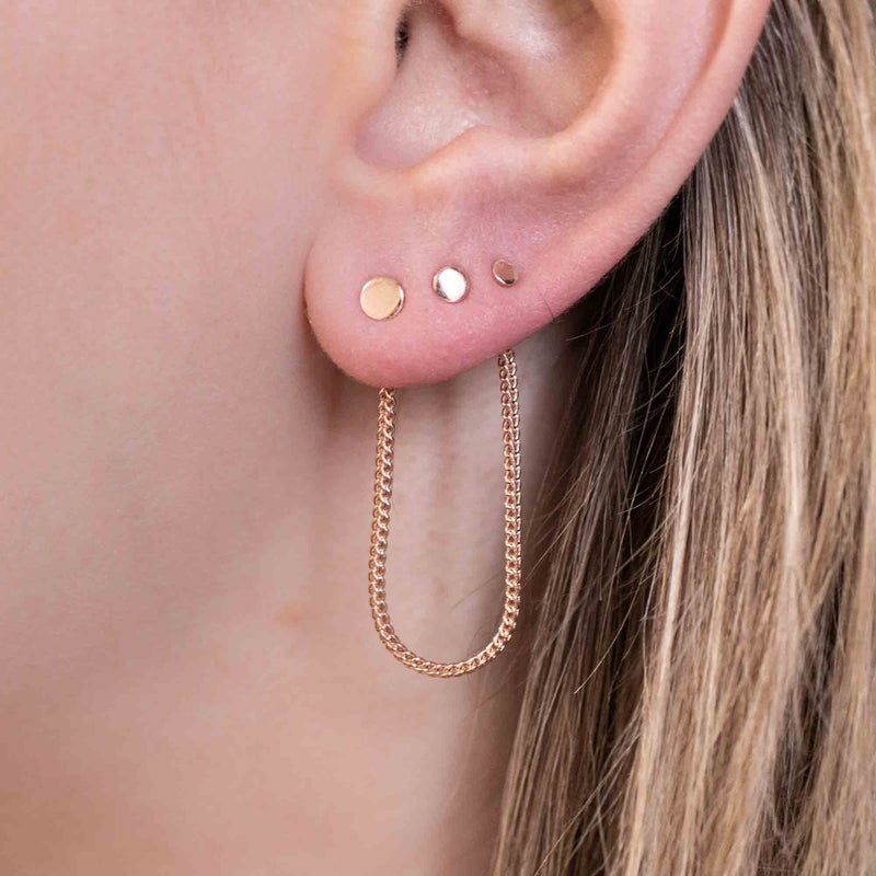 Yellow Gold Chains Connectors & Ear Jackets Franco Chain Connector The Curated Lobecartilagechain ear jacketchain ear jackets