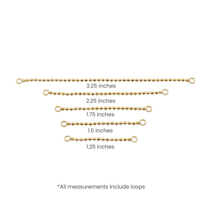 Yellow Gold Chains Connectors & Ear Jackets Gold Ball Chain Connector The Curated Lobecartilagechain ear jacketchain ear jackets