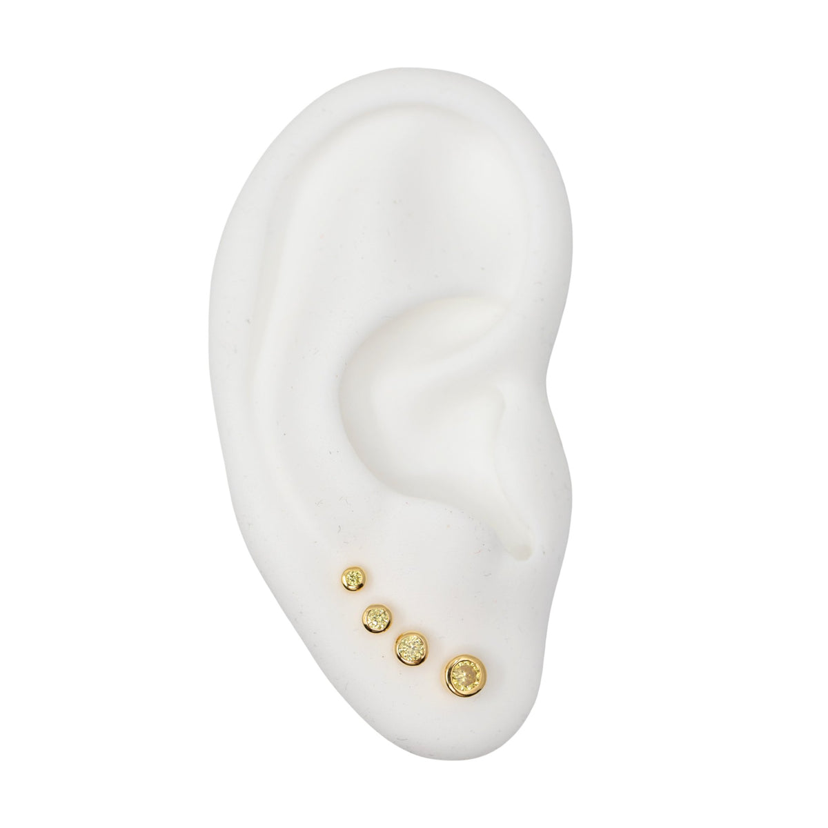 Yellow Gold Studs Graduated Citrine Stud Earring Set The Curated LobeBirthstone Stud EarringsCitrine Studsgold vermeil