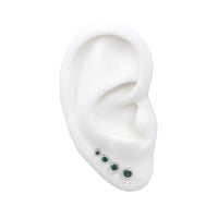 Silver Studs Graduated Emerald Stud Earring Set The Curated LobeBirthstone Stud EarringsEmerald Studsgold vermeil