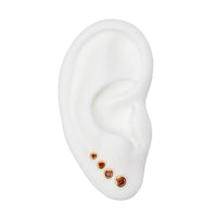 Yellow Gold Studs Graduated Garnet Stud Earring Set The Curated LobeBirthstone Stud EarringsGarnet Studsgold vermeil