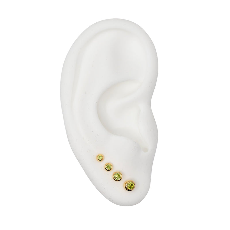 Yellow Gold Studs Graduated Peridot Stud Earring Set The Curated Lobe