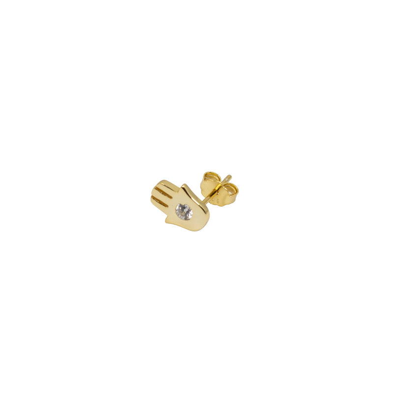Yellow Gold Studs Hamsa Studs The Curated LobeGold Hamsa EarringsGold Hamsa StudsGold Hand Studs