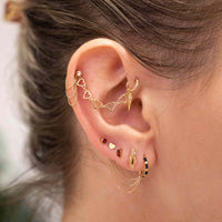Yellow Gold Chains Connectors & Ear Jackets Heart Chain Connector The Curated Lobe14k goldbox chaincartilage