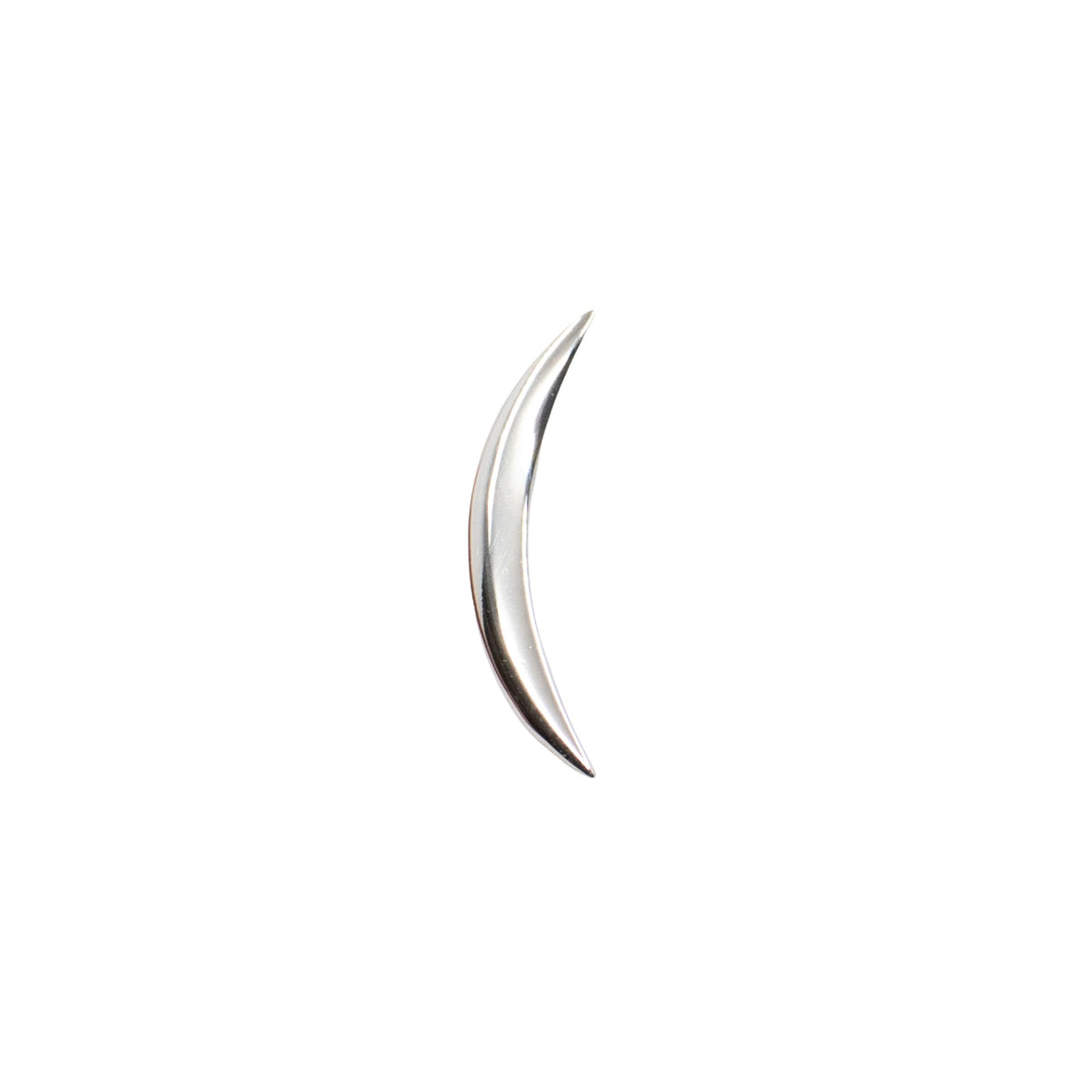 White Gold Studs High Polish Curved Earring The Curated Lobe