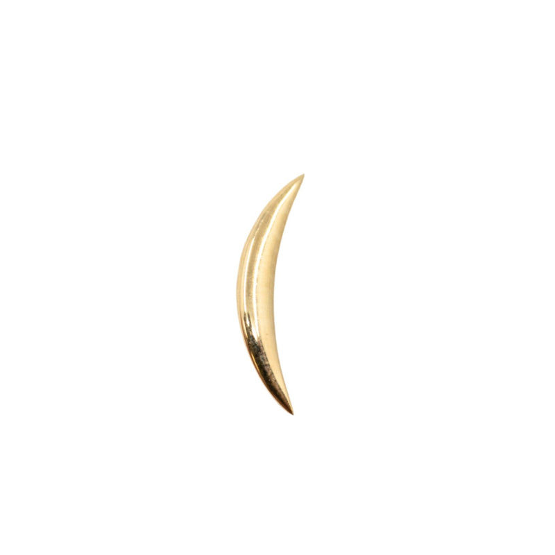 Yellow Gold Studs High Polish Curved Earring The Curated Lobe