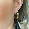 Medium Gold Hoop Earrings - 10K 26mm Diamond Cut
