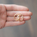 Small Gold Hoop Earrings - 10K 19mm Diamond Cut
