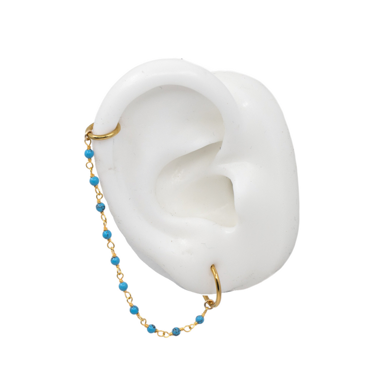 Turquoise Chain Ear Jacket - Ear Jacket