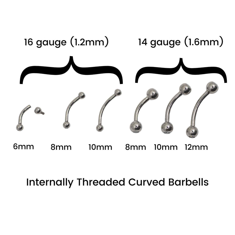 Silver Bars & Barbells Internally Threaded Curved Crystal Barbell The Curated Lobecartilagecartilage barbellcartilage jewelry