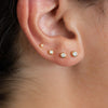 Graduated April Birthstone Stud Earrings - White Topaz Studs