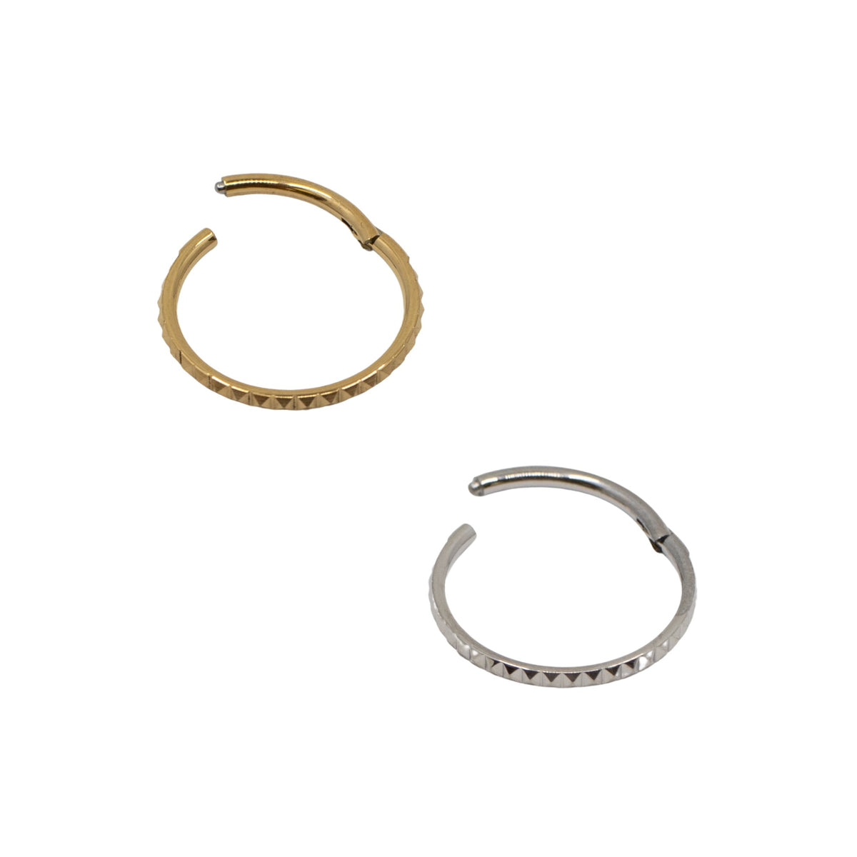Yellow Gold Hoops Large Peaked Clicker Hoop The Curated Lobe