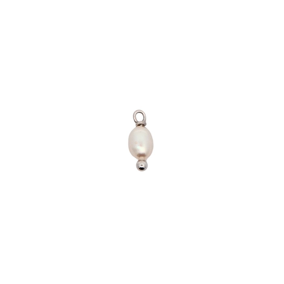 White Gold Charms Large Pearl Charm The Curated Lobecharmcharmslobe