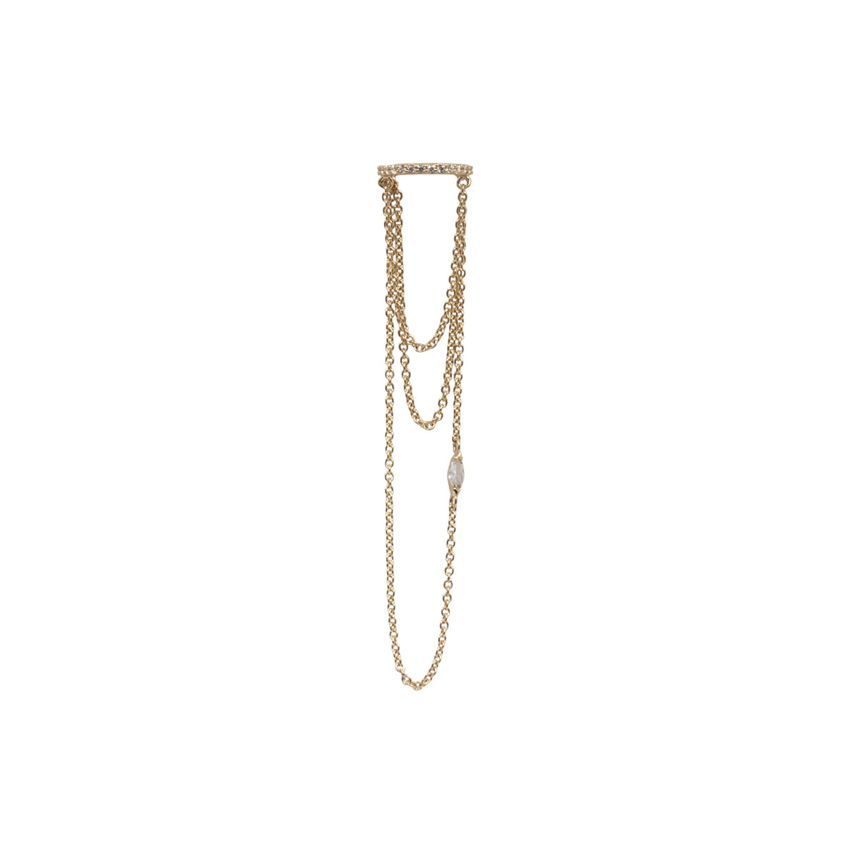 Yellow Gold Hoops Layered Helix Chain Clicker Hoop The Curated Lobe14k goldcartilagecartilage jewelry