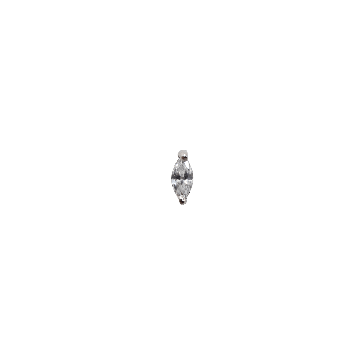 White Gold Studs Marquise Crystal Earring The Curated Lobe