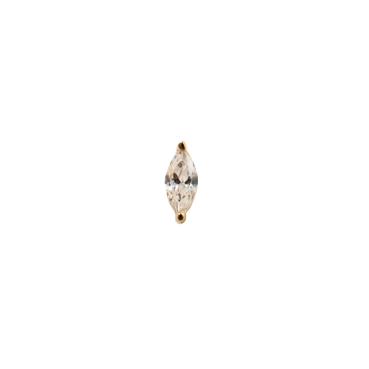 Yellow Gold Studs Marquise Crystal Earring The Curated Lobe14k gold14k gold topcartilage
