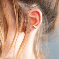 Yellow Gold Ear Cuffs Marquise-cut Crystal Ear Cuff The Curated Lobeconchgold vermeilno piercing
