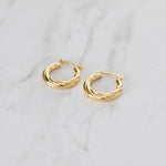 Gold Twisted Hoop Earring - Twisted Hollow Hoops