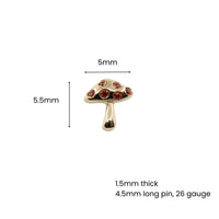 White Gold Studs Mushroom Earring The Curated Lobe14k gold14k gold topcartilage
