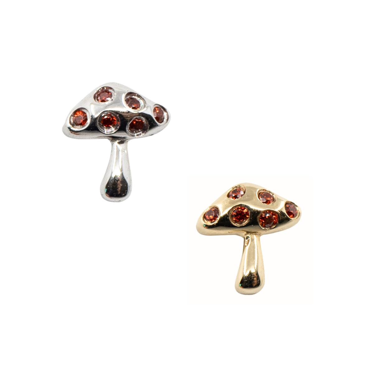 Yellow Gold Studs Mushroom Earring The Curated Lobe14k gold14k gold topcartilage