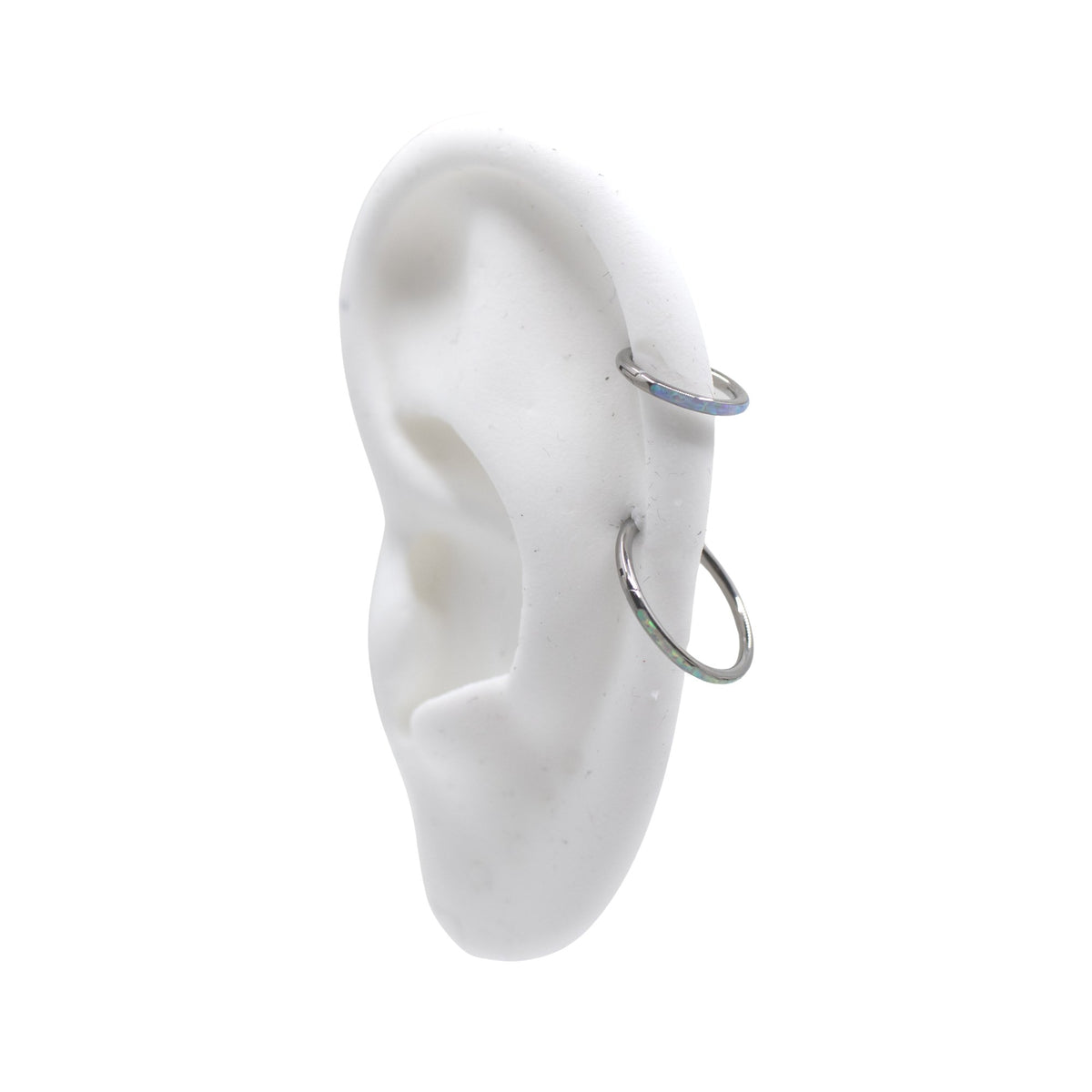 8mm Hoops Opal Clicker Hoop - Bottom-Facing The Curated Lobe