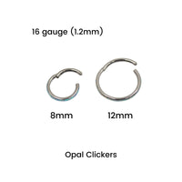 8mm Hoops Opal Clicker Hoop - Bottom-Facing The Curated Lobecartilagecartilage jewelryclicker hoop