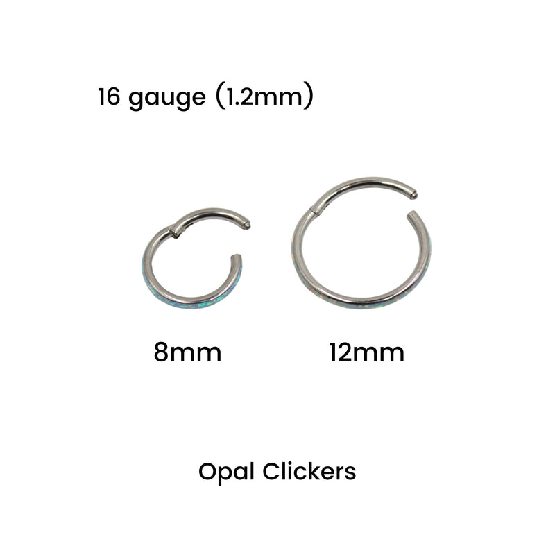 8mm Hoops Opal Clicker Hoop - Bottom-Facing The Curated Lobe