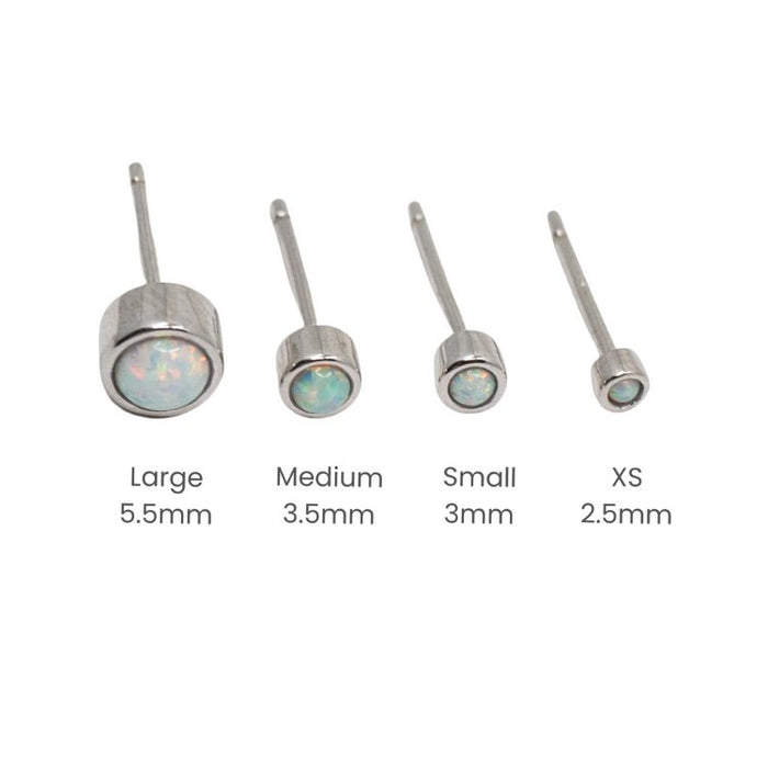 Silver Studs Opal Stud Earrings The Curated LobeBirthstone Stud Earringscartilagegold vermeil