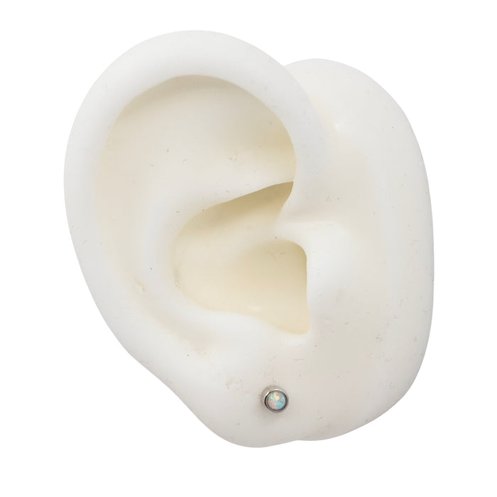 Silver Studs Opal Stud Earrings The Curated LobeBirthstone Stud Earringscartilagegold vermeil