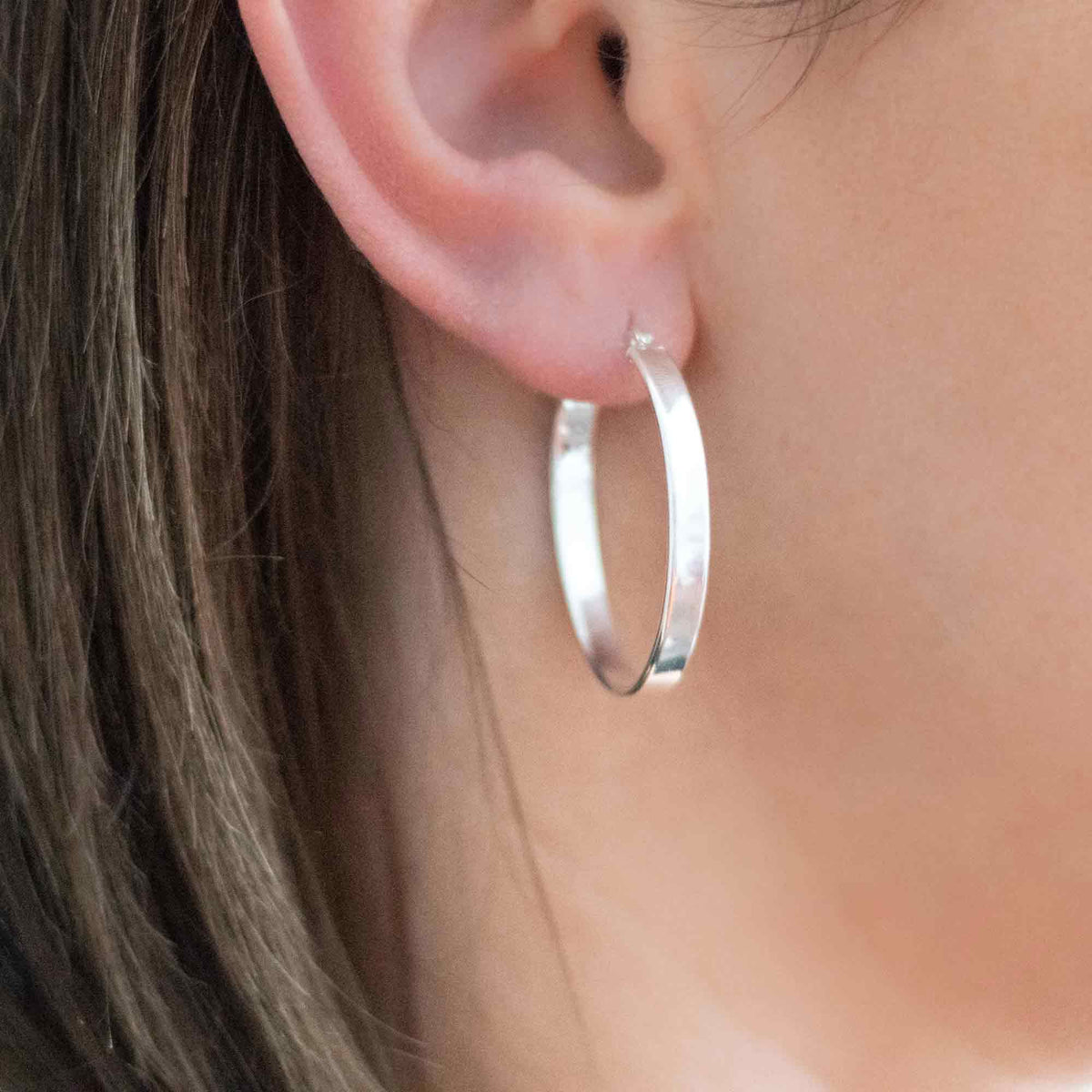 Silver Hoops Oval Hoop The Curated Lobe