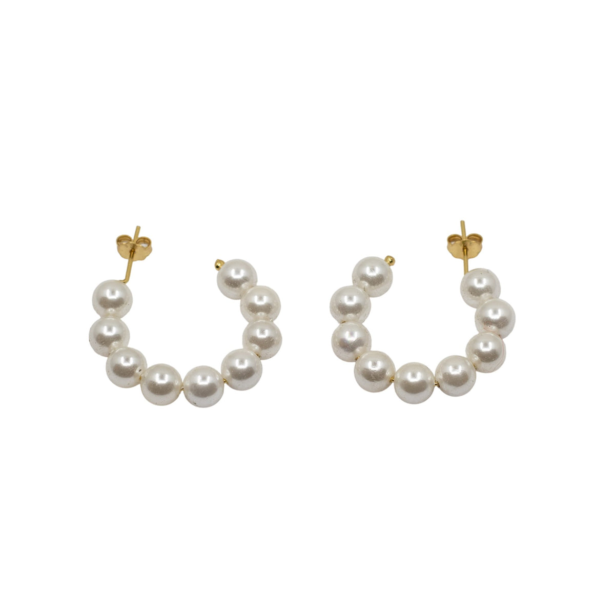 Yellow Gold Hoops Pearl Hooped Stud The Curated Lobe