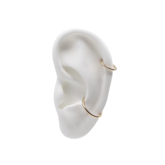 Yellow Gold Hoops Plain Gold Clicker Hoop The Curated Lobe