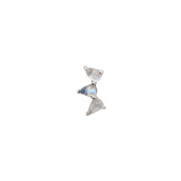 White Gold Threadless Tops Rainbow Moonstone Fan Earring The Curated Lobe14k gold14k gold topcartilage