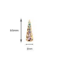 Yellow Gold Studs Rainbow Swarovski Crystal Unicorn Horn Earring The Curated Lobe14k gold14k gold topcartilage