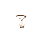 Rose Gold Charmed Floating Helix Earring - Silver Floating Helix Earring