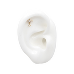 14k Threadless Flower Top With Crystal Dangle - Flower Earring
