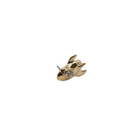 Yellow Gold Studs Rocketship Earring With a Small Crystal The Curated Lobe14k gold14k gold topcartilage