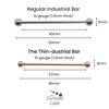 Rose Gold Titanium Thin-dustrial Bar - Rose Gold Industrial Bar