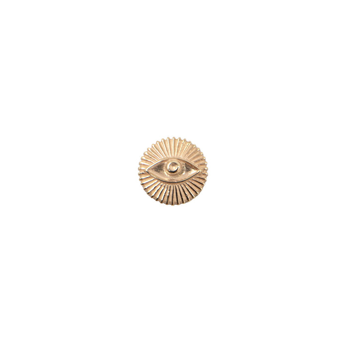 Yellow Gold Studs Round Evil Eye Earring The Curated Lobe14k gold14k gold topcartilage