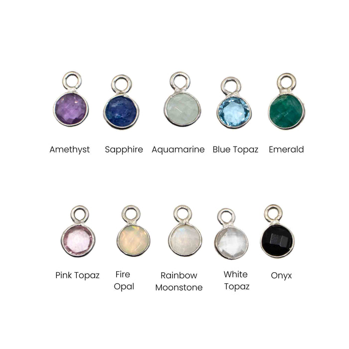 Silver Charms Round Gemstone Charm The Curated Lobecartilagecharmsgemstone charms