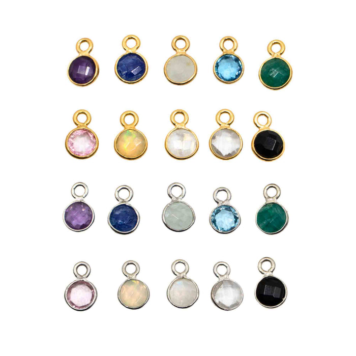 Yellow Gold Vermeil Charms Round Gemstone Charm The Curated Lobecartilagecharmsgemstone charms