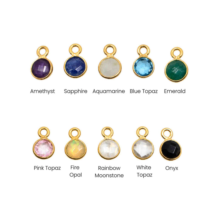 Yellow Gold Vermeil Charms Round Gemstone Charm The Curated Lobecartilagecharmsgemstone charms