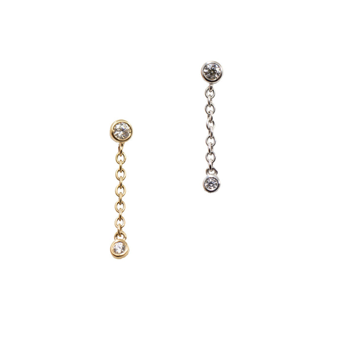 14k Gold Dangly Earrings  Curtain and Chain Earrings – The Curated Lobe