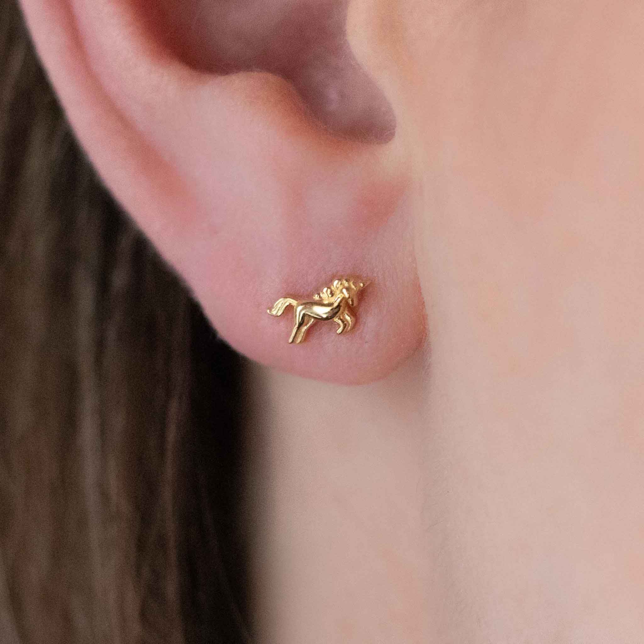 9ct gold unicorn shops earrings